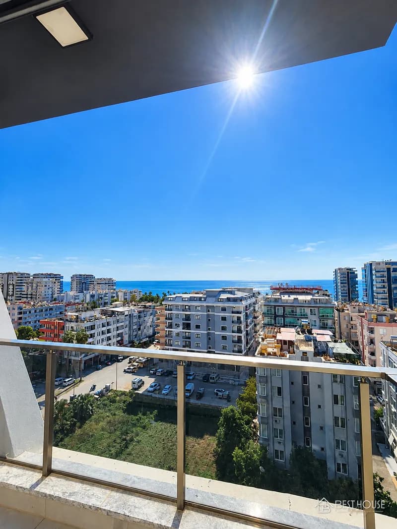 Furnished Sea View 1+1 Apartment in Alanya Mahmutlar